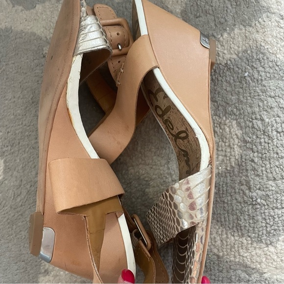 Sam Edelman Tan Leather Wedge Sandals 7.5 - Picture 4 of 12